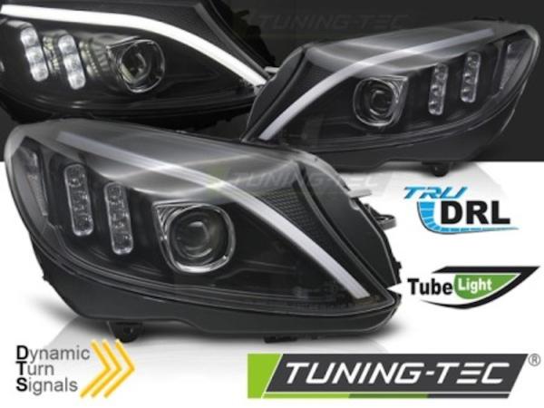 Scheinwerfer DRL LED Tagfahrlicht passend für Mercedes C-Klasse W205 Bj. 14-18 Schwarz