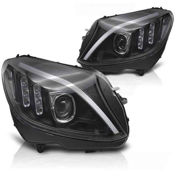 Scheinwerfer DRL LED Tagfahrlicht passend für Mercedes C-Klasse W205 Bj. 14-18 Schwarz