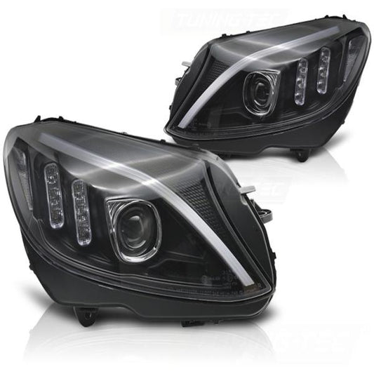 Scheinwerfer DRL LED Tagfahrlicht passend für Mercedes C-Klasse W205 Bj. 14-18 Schwarz