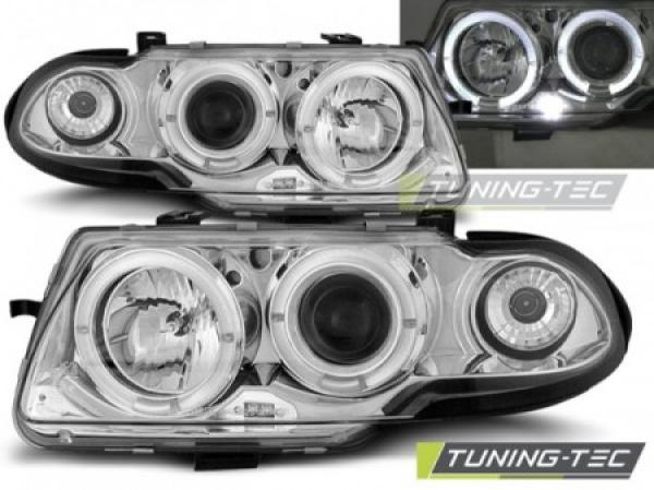 Scheinwerfer Angel Eyes passend für Opel Astra F Bj. 94-98 Chrom