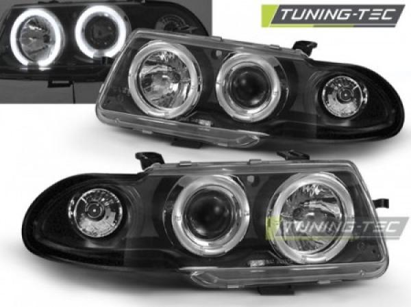 Scheinwerfer Angel Eyes passend für Opel Astra F Bj. 94-98 Schwarz