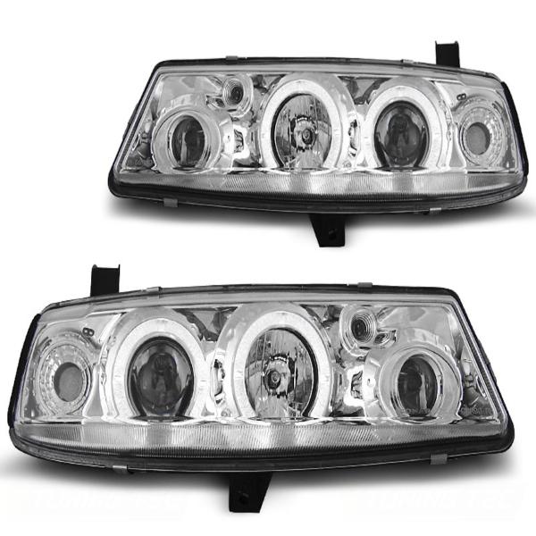 Scheinwerfer Angel Eyes passend für Opel Calibra Bj. 90-97 Chrom