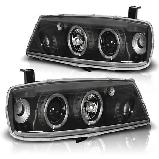 Scheinwerfer Angel Eyes passend für Opel Calibra Bj. 90-97 Schwarz
