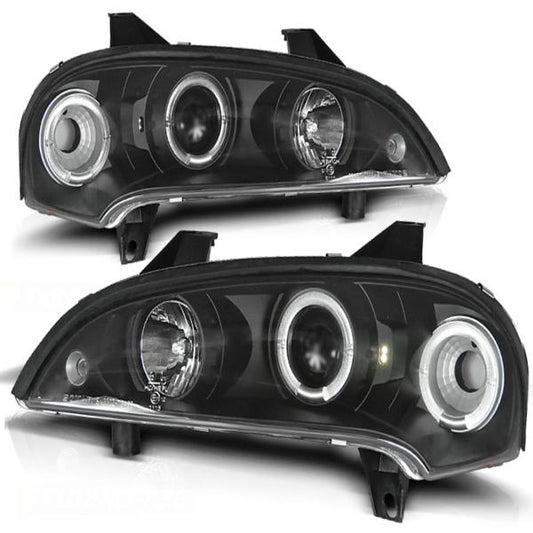 Scheinwerfer Angel Eyes passend für Opel Tigra A Bj. 94-00 Schwarz