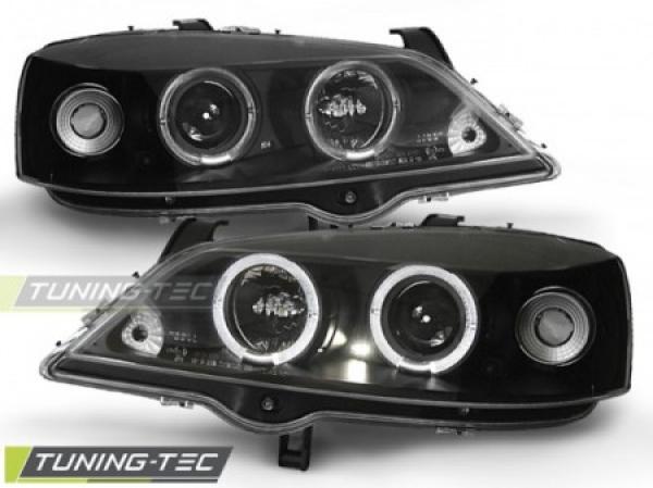 Scheinwerfer Angel Eyes passend für Opel Astra G Bj. 98-05 Schwarz
