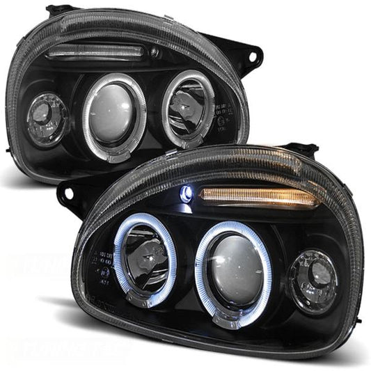 Scheinwerfer Angel Eyes passend für Opel Corsa B Bj. 93-00 Schwarz