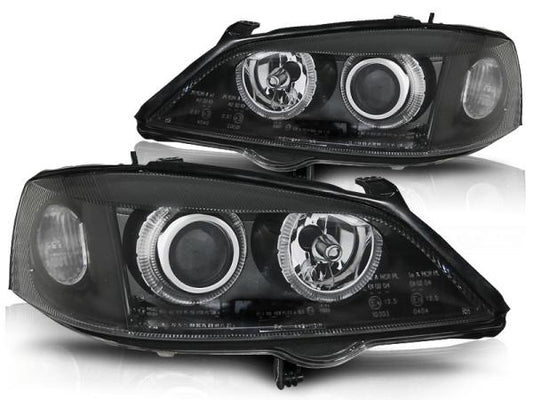 Scheinwerfer Angel Eyes passend für Opel Astra G Bj. 98-05 Schwarz