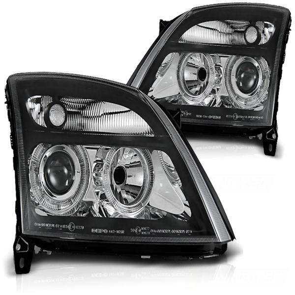 Scheinwerfer Angel Eyes passend für Opel Vectra C / Signum Bj. 02-05 Schwarz