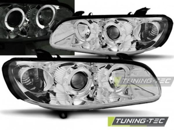 Scheinwerfer Angel Eyes passend für Opel Omega B Bj. 94-99 Chrom