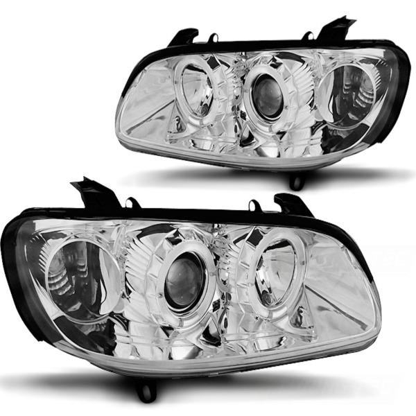 Scheinwerfer Angel Eyes passend für Opel Omega B Bj. 94-99 Chrom