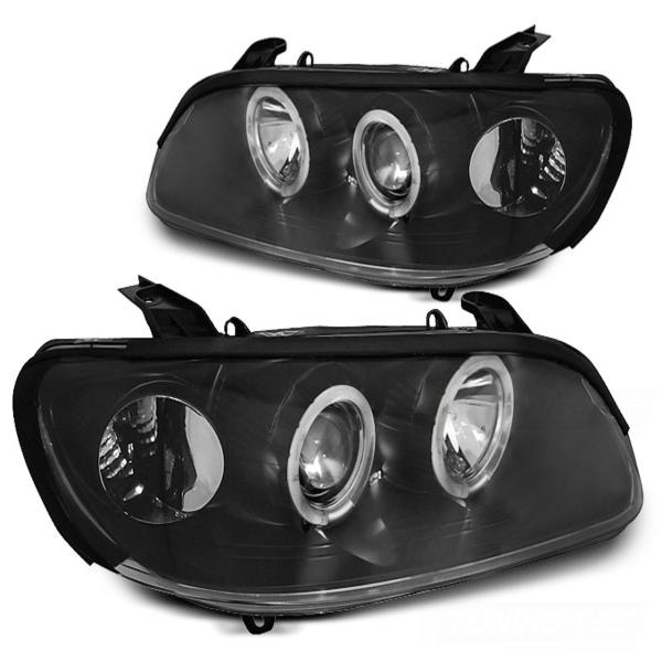 Scheinwerfer Angel Eyes passend für Opel Omega B Bj. 94-99 Schwarz