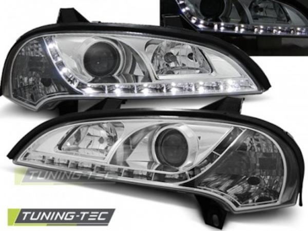 Scheinwerfer LED Tagfahrlicht Optik passend für Opel Tigra A Bj. 94-00 Chrom