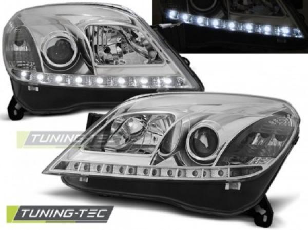 Scheinwerfer LED Tagfahrlicht Optik passend für Opel Astra H Bj. 04-09 Chrom