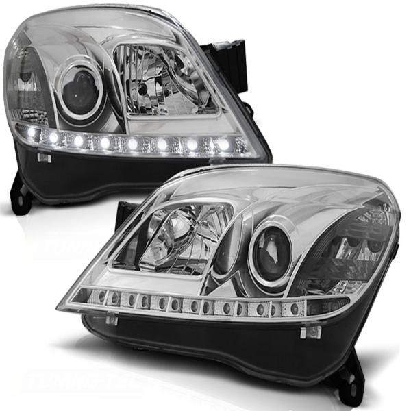 Scheinwerfer LED Tagfahrlicht Optik passend für Opel Astra H Bj. 04-09 Chrom