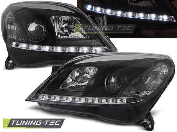 Scheinwerfer LED Tagfahrlicht Optik passend für Opel Astra H Bj. 04-09 Schwarz
