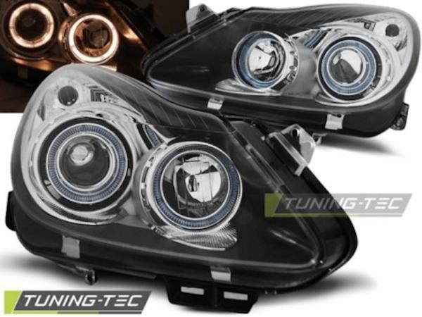 Scheinwerfer Angel Eyes passend für Opel Corsa D Bj. 06-11 Schwarz