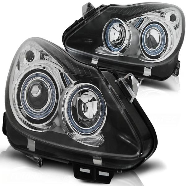 Scheinwerfer Angel Eyes passend für Opel Corsa D Bj. 06-11 Schwarz