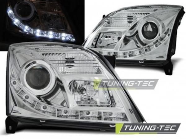 Scheinwerfer LED Tagfahrlicht Optik passend für Opel Vectra C / Signum Bj. 02-05 Chrom