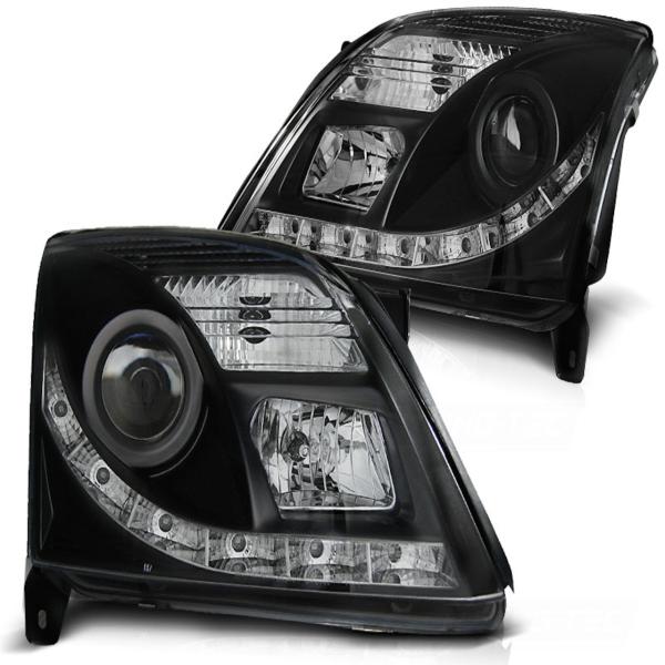 Scheinwerfer LED Tagfahrlicht Optik passend für Opel Vectra C / Signum Bj. 02-05 Schwarz