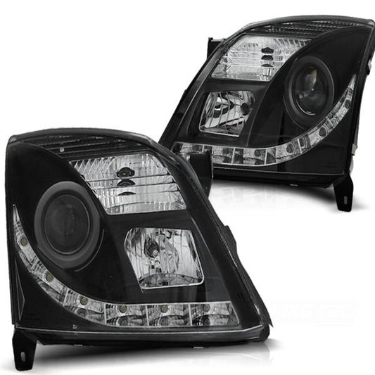 Xenon Scheinwerfer DRL LED Tagfahrlicht passend für Opel Vectra C / Signum 02-05 Schwarz