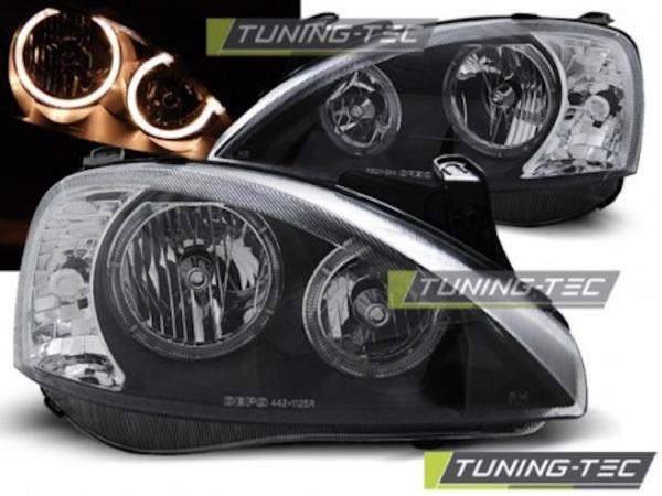Scheinwerfer Angel Eyes passend für Opel Corsa C Bj. 00-06 Schwarz