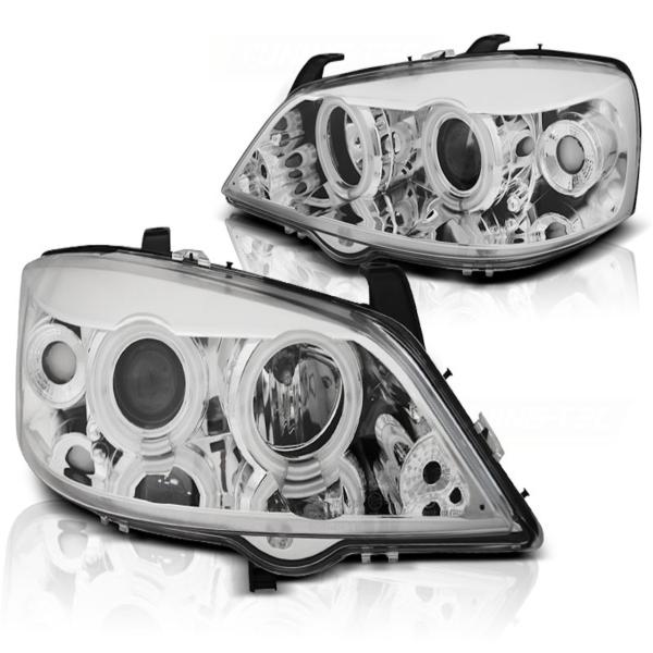 Scheinwerfer CCFL Angel Eyes passend für Opel Astra G Bj. 98-05 Chrom