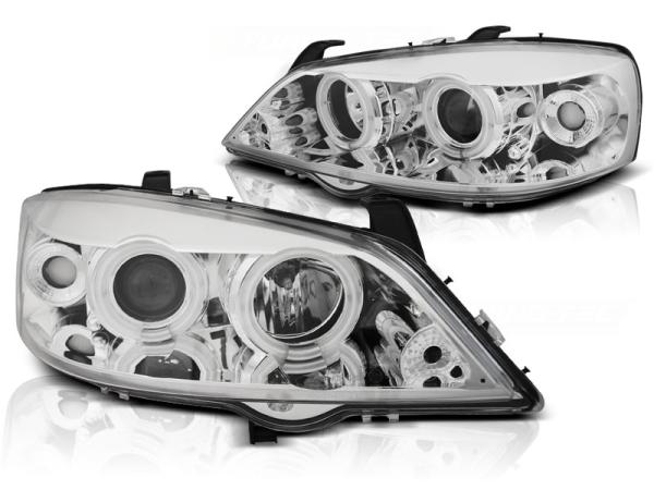 Scheinwerfer CCFL Angel Eyes passend für Opel Astra G Bj. 98-05 Chrom
