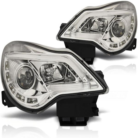 Scheinwerfer DRL LED Tagfahrlicht passend für Opel Corsa D Bj. 11-14 Chrom LTI