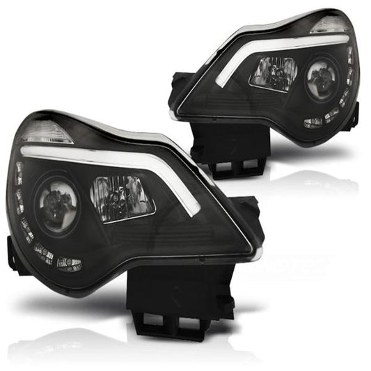Scheinwerfer DRL LED Tagfahrlicht passend für Opel Corsa D Bj. 11-14 Schwarz LTI