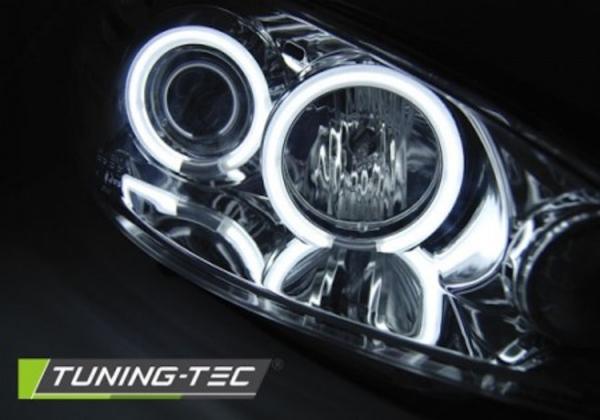 Scheinwerfer CCFL Angel Eyes passend für Peugeot 206 Bj. 98-06 Chrom