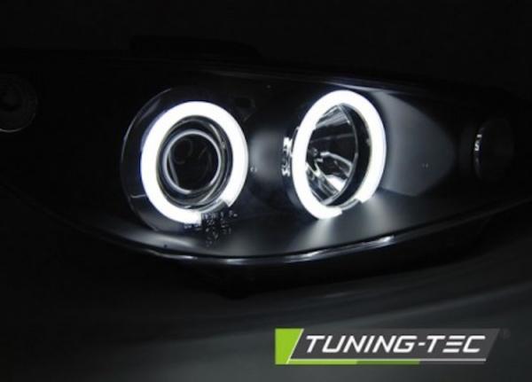 Scheinwerfer CCFL Angel Eyes passend für Peugeot 206 Bj. 98-06 Schwarz