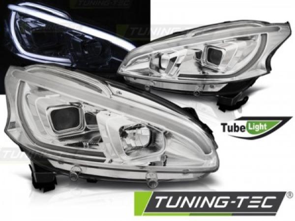 Scheinwerfer LED Tagfahrlicht Optik passend für Peugeot 208 Bj. 12-15 Chrom LTI