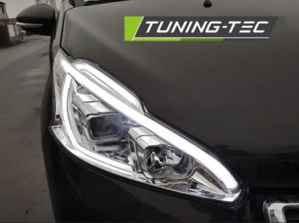 Scheinwerfer LED Tagfahrlicht Optik passend für Peugeot 208 Bj. 12-15 Chrom LTI