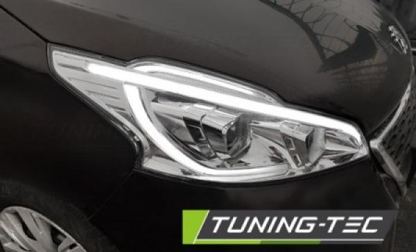 Scheinwerfer LED Tagfahrlicht Optik passend für Peugeot 208 Bj. 12-15 Chrom LTI