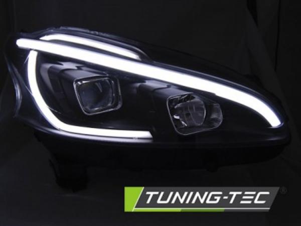 Scheinwerfer LED Tagfahrlicht Optik passend für Peugeot 208 Bj. 12-15 Schwarz LTI