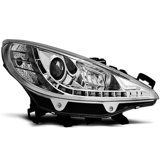 Scheinwerfer LED Tagfahrlicht Optik passend für Peugeot 207 Bj. 06-12 Chrom