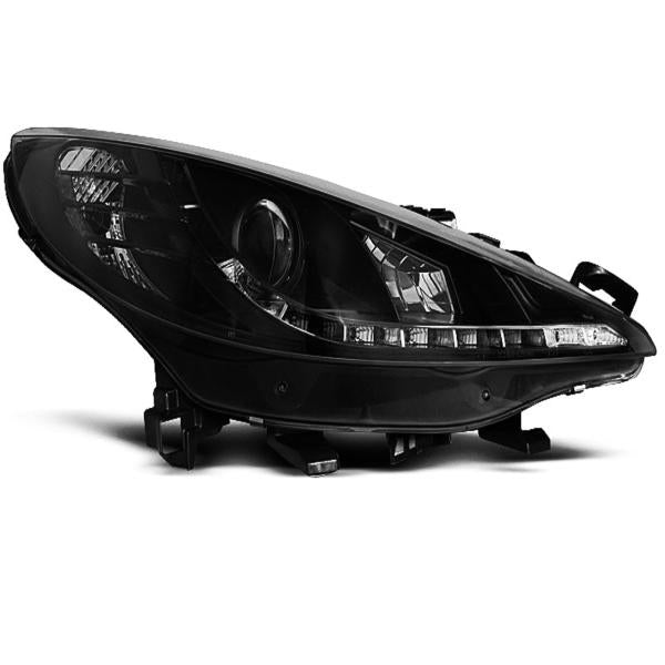 Scheinwerfer LED Tagfahrlicht Optik passend für Peugeot 207 Bj. 06-12 Schwarz