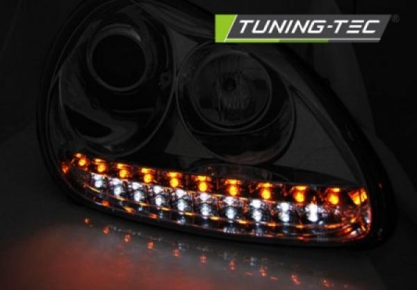 Xenon Scheinwerfer LED Tagfahrlicht Optik passend für Porsche Cayenne 955 02-06 Chrom