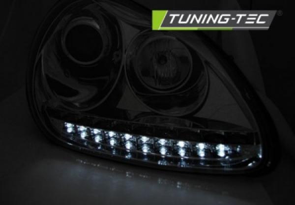 Xenon Scheinwerfer LED Tagfahrlicht Optik passend für Porsche Cayenne 955 02-06 Chrom