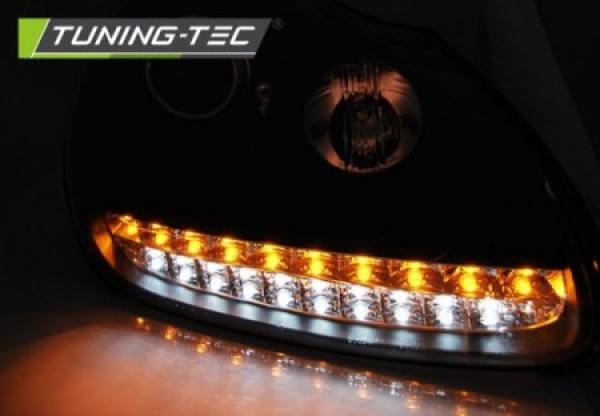 Xenon Scheinwerfer LED Tagfahrlicht Optik passend für Porsche Cayenne 955 02-06 Schwarz