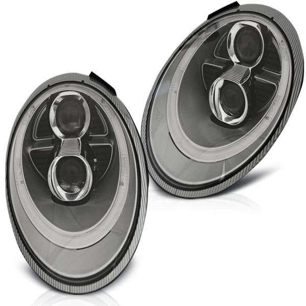 Xenon Scheinwerfer LED Tagfahrlicht Optik passend für Porsche 911 997 Bj. 04-08 Silber