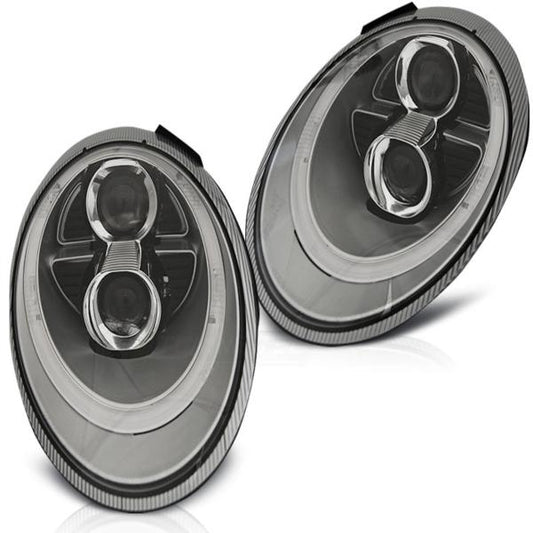 Xenon Scheinwerfer LED Tagfahrlicht Optik passend für Porsche 911 997 Bj. 04-08 Silber