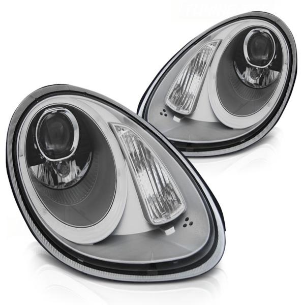 Xenon Scheinwerfer LED Tagfahrlicht Optik passend für Porsche Boxster 987 Cayman 987c