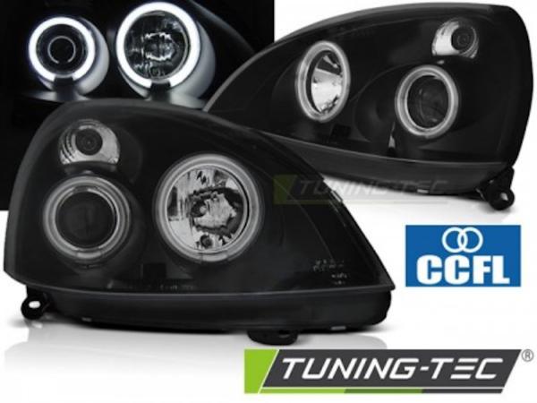 Scheinwerfer CCFL Angel Eyes passend für Renault Clio 2 Bj. 01-05 Schwarz