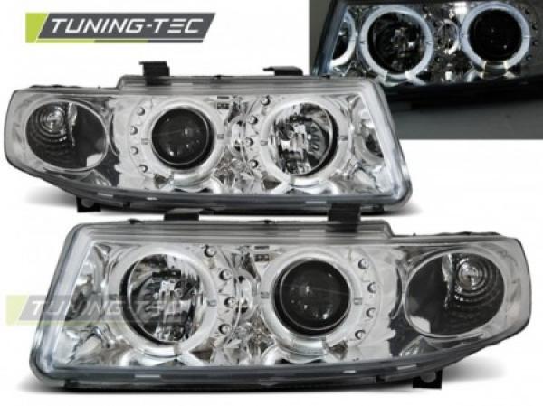 Scheinwerfer Angel Eyes passend für Seat Leon 1M / Toledo 1M Bj. 99-06 Chrom