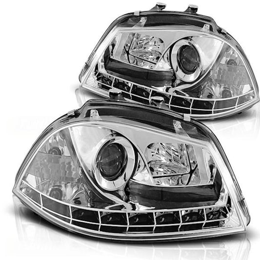 Scheinwerfer LED Tagfahrlicht Optik passend für Seat Ibiza 6L / Cordoba 6L  02-09 Chrom