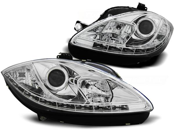 Scheinwerfer LED Tagfahrlicht Optik passend für Seat Leon 1P / Altea 5P 09-15 Chrom