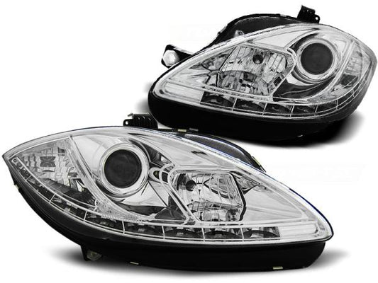 Scheinwerfer LED Tagfahrlicht Optik passend für Seat Leon 1P / Altea 5P 09-15 Chrom