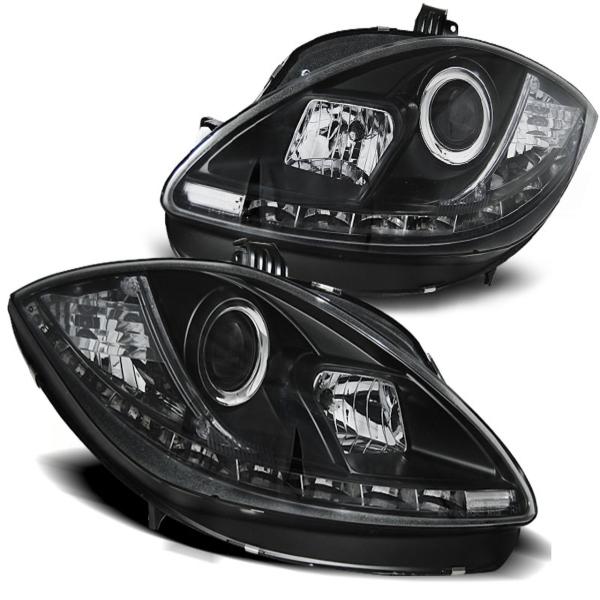 Scheinwerfer LED Tagfahrlicht Optik passend für Seat Leon 1P / Altea 5P 09-15 Schwarz