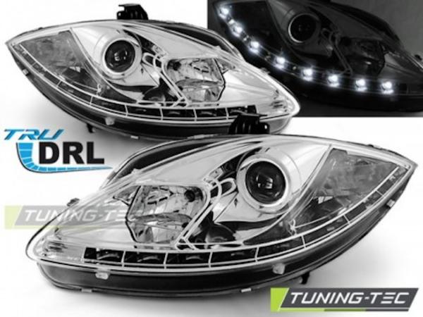 Scheinwerfer DRL LED Tagfahrlicht passend für Seat Leon 1P / Altea 5P Facel 09-15 Chrom